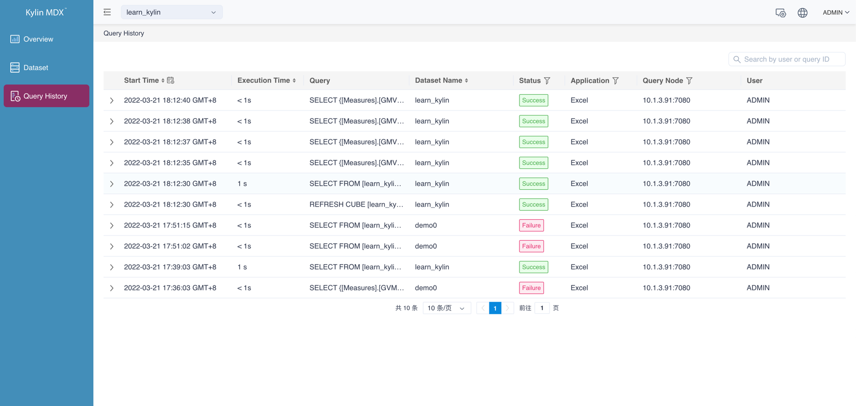 View Query History